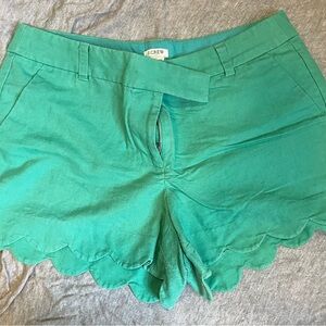 J. Crew Women's Green Scalloped Shorts